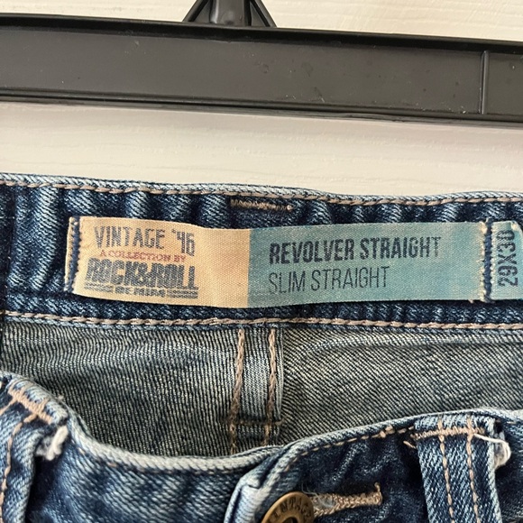 Vintage 1946 Rock & Roll Blue Slim Straight Denim Shorts - Picture 3 of 3